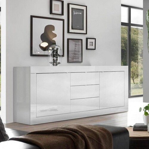 LC Mobili Moderna bijela komoda s vratima i ladicama BASIC 209015-07 Slike