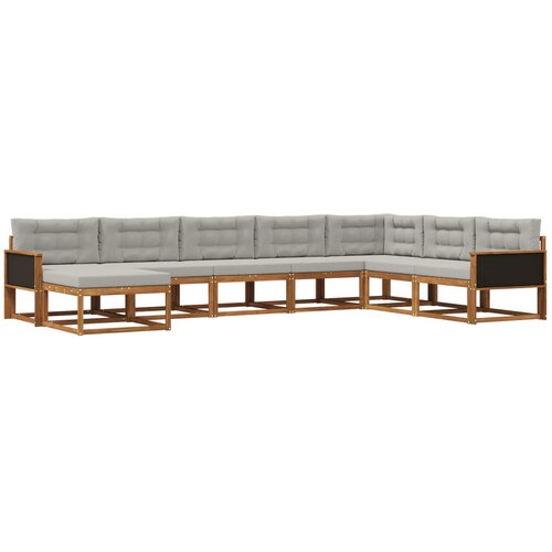 vidaXL Zunanja garnitura za sedenje 8 pcs Naravna in svetlo siva, (5000280445) Cene