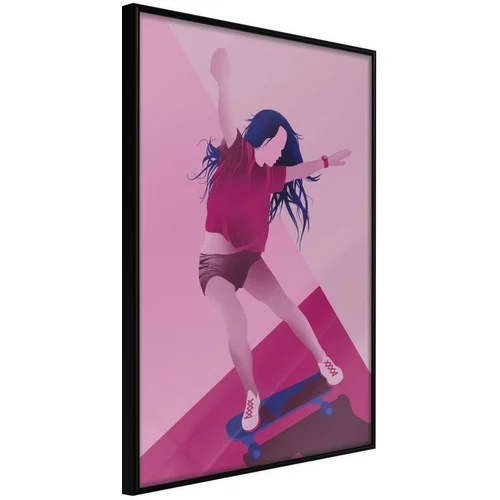  Poster - Girl on a Skateboard 30x45