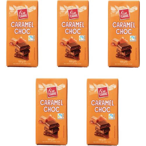 Fin Carre Mlečna čokolada sa komadićima karamele 100G, 5 komada Slike