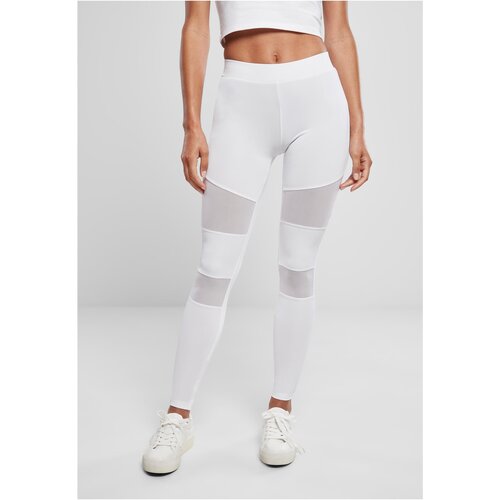 Urban Classics Women's Tech Mesh Leggings in White Cene