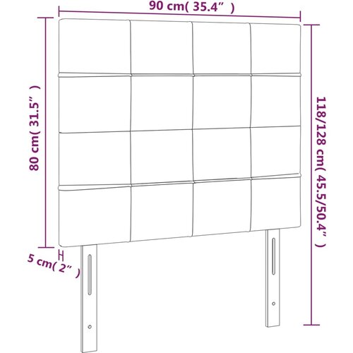  LED uzglavlje tamnosivo 90x5x118/128 cm bar&amp;scaron;unasto Slike