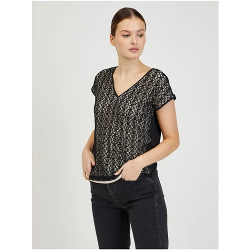 Orsay Beige-Black Women's Lace T-Shirt - Women