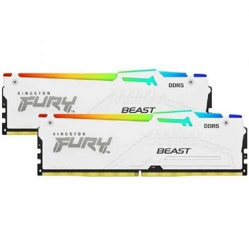 Kingston dimm DDR5, 32GB (2x16), 5.200MHz, fury beast white rgb xmp (KF552C40BWAK2-32) Cene