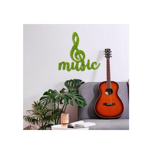 Wallxpert Zidna dekoracija Mahovina - Muzika, 50 x 52 cm, Svijetlo zelena Slike