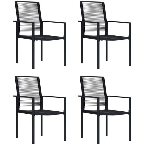The Living Store Vrtni stoli 4 kosi PVC ratan črni - Vrtni Stol, (21463919) Slike