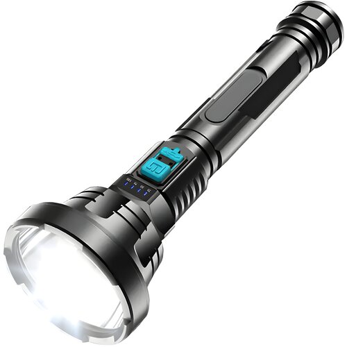  Taktična LED svetilka s polnjenjem USB-C - črna Slike