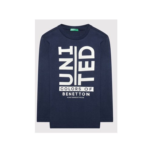 United Colors Of Benetton Bluza 3VTEC15B7 Mornarsko modra Regular Fit Slike