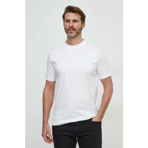 Boss Pamučna majica za muškarce, boja: bijela, bez uzorka