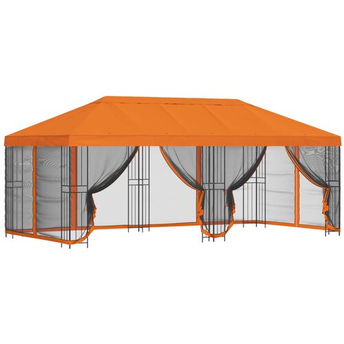 vidaXL Paviljon s stenami 6 x 3 m Oranžna Poliester in jeklo 190, (5000218797) Cene