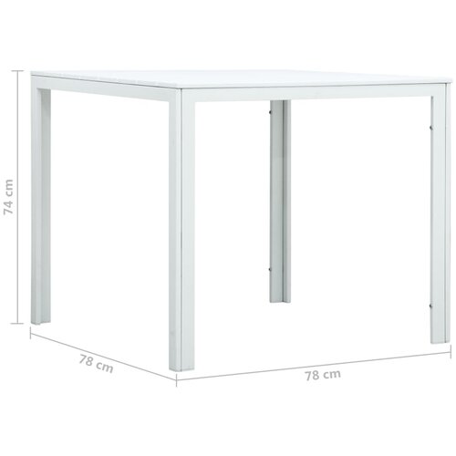  Stolić za kavu bijeli 78 x 78 x 74 cm HDPE s izgledom drva Slike