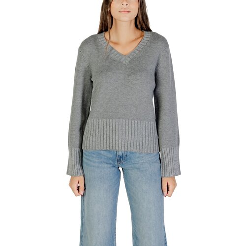 Jacqueline De Yong Puloverji Jdyprime Lurex Life L/S V-Neck Pull Knt 15355473 Siva Slike