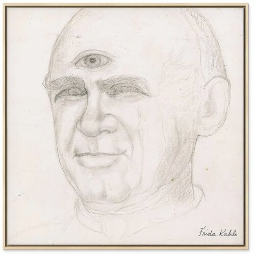  Slika - Frida Kahlo &amp;ndash; Portrait of Nacho Aguirre 60x60 U prirodnom drvenom okviru Slike
