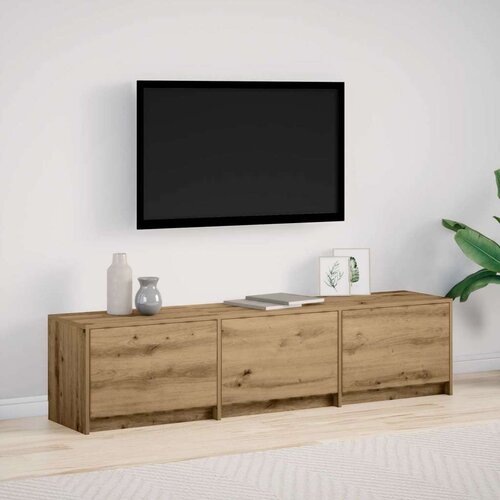 TV omarica z LED Umetni hrast 165 x 34 x 40 cm Konstruiran les, (5000202752) Cene