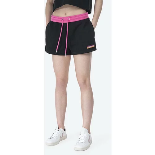 Ellesse Kratke hlače Tang za žene, boja: crna, s aplikacijom, srednje visoki struk, SGI11073-WHITE