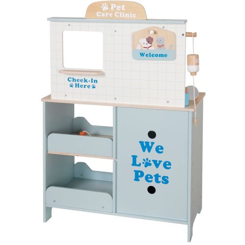 Kinder Home Dječja veterinarska klinika igračka &ndash; drveni veterinarski centar s priborom i pli&scaron;anim psom, 89 &times; 57 &times; 30 cm Cijene