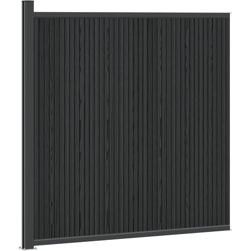 VidaXL Panel ograde WPC i aluminij Crna - Crna 173 x 186 cm Slike