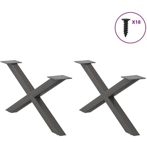  Noge za stolić u obliku slova X 2 kom antracit 70x(30-31) cm Slike