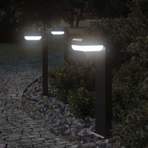 VidaXL Vanjske podne svjetiljke 3 kom crne 50 cm lijevani aluminij Slike