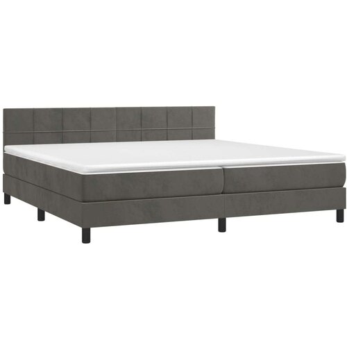  Krevet box spring s madracem LED tamnosivi 200x200 cm bar&amp;scaron;un Slike