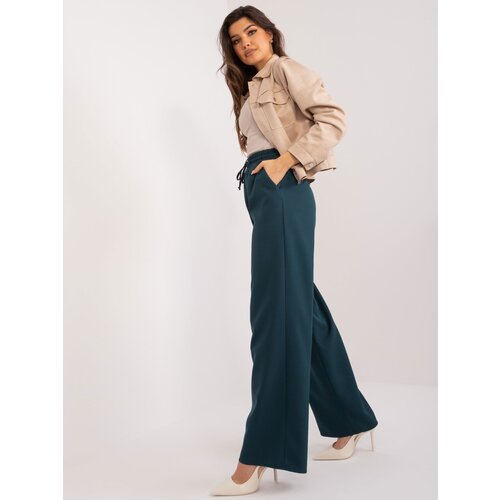 Fashion Hunters Women&amp;#039;s navy fabric trousers with pockets Slike