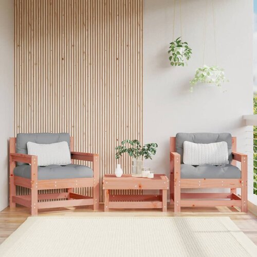 The Living Store Vrtni stoli z blazino 2 kosa trdna douglas jelka - Vrtni Stol, (21466041) Slike