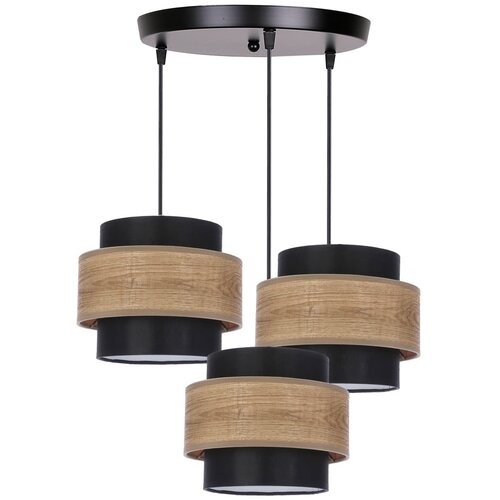 Candellux Lighting Crna/u prirodnoj boji viseća svjetiljka s tekstilnim sjenilom &amp;oslash; 20 cm Twin &amp;ndash; Slike