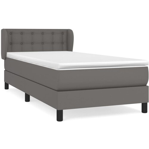 Maison Chic Box spring postelja - Vzmetna postelja z vzmetnico siva 90x200 cm umetno usnje SL11978, (21908712) Slike