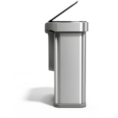 Simplehuman Jeklen ko&amp;scaron; za smeti 34+24 l za ločevanje odpadkov/brezstični v srebrni barvi Dual Sensor &amp;ndash; Slike