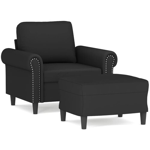 vidaXL Fotelja s tabureom crna 60 cm baršunasta Cijene