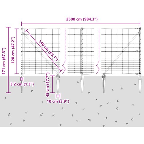 VidaXL Ograda iz polja 1.2x25 m Pocinčani čelik Slike