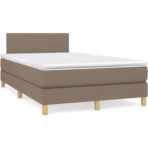  Krevet s oprugama i madracem LED smeđesivi 120x190cm od tkanine Cene
