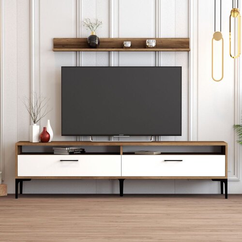 Woody Fashion TV komoda s policama Istanbul, 180 cm, Orah-bijela Cijene