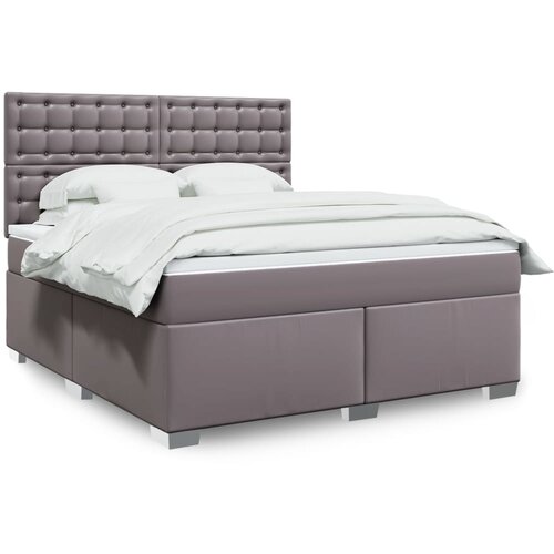 vidaXL Krevet s oprugama i madracem sivi 180 x 200 cm od umjetne kože Cijene
