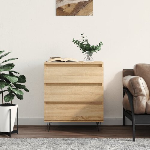 VidaXL Komoda dimljeni hrast 60x35x70 cm inženirski les Slike