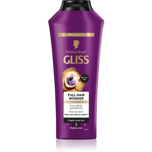 Schwarzkopf Gliss Full Hair Wonder regeneracijski &amp;scaron;ampon za &amp;scaron;ibke lase 400 ml Slike