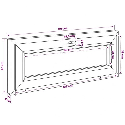  Unutarnja boja prozora u podrumu bijela RISOR 110 x 45 cm - Bijela 110 x 45 cm s dvostrukim staklenjem Cijene