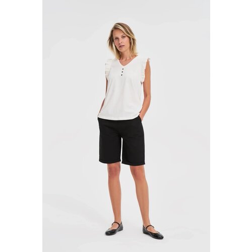 Marisse Cotton Shorts With A Belt, Black Cene
