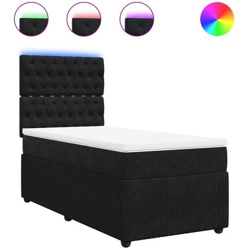 vidaXL box spring postelja z vzmetnico črna 100x200 cm žamet, (21310120) Cene
