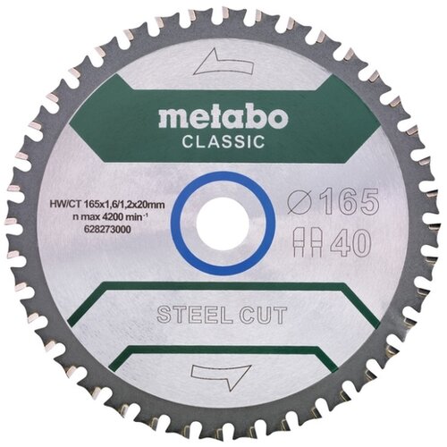 Metabo list za krožno žago steel cut classic, 165x20 Z40 fz/fa 4 (628273000) Cene