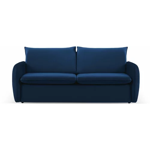 Cosmopolitan Design Tamno plava baršunasta sklopiva sofa 214 cm Vienna –