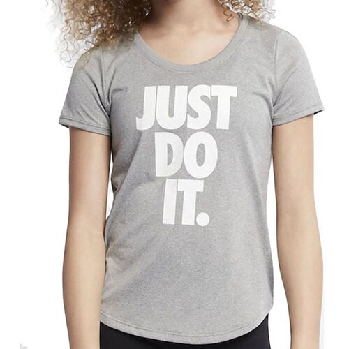 Nike Majica za devojčice G NK DRY TEE LEG SCOOP JDI-AR5087-063 siva Cene