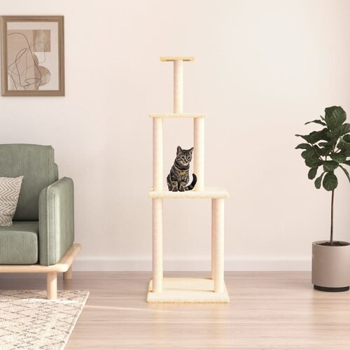 vidaXL Mačje drevo s praskalniki iz sisala krem 149 cm Cene