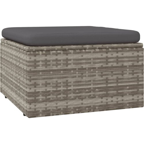Maison Chic Vrtni stolček - Vrtni stoli za noge z blazino siv 55x55x30 cm poli ratan JS1035, (21878069) Cene