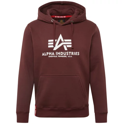 Alpha Industries Sweater majica burgund / bijela