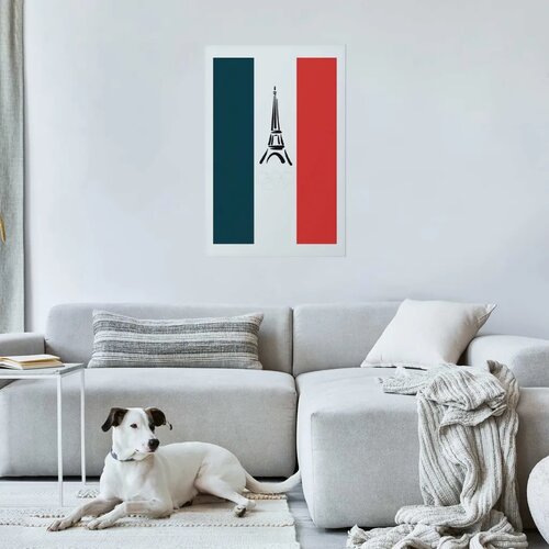  Plakat - Graphic Eiffel Tower Against the French Flag 29.7x42 Bez okvira s margom Cene