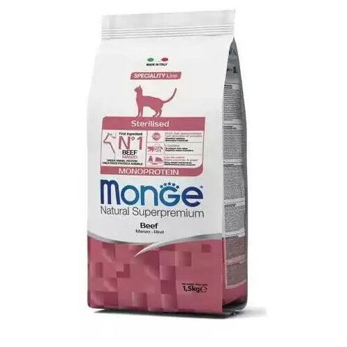 Monge superpremium monoprotein hrana za sterilisane mačke, govedina, 1.5kg Cene