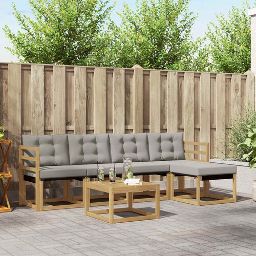  Set vanjskih sofa 6 kom. Bijela i svjetlosiva Smeđa 59 x 59 x 37 cm Cene