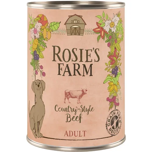 Rosie's Farm Ekonomično pakiranje Adult 24 x 400 g - govedina