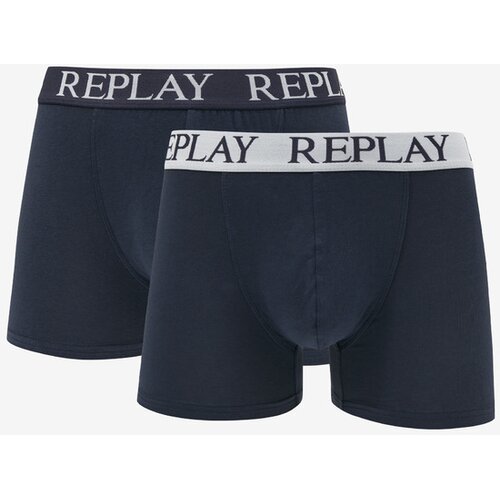 Replay 2-pack Oprijete boksarice Modra Cene